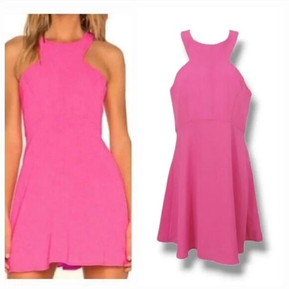NBD x Naven Twins Revolve Believe Me Skater Mini Dress in Fuschia Size Small - Picture 1 of 11